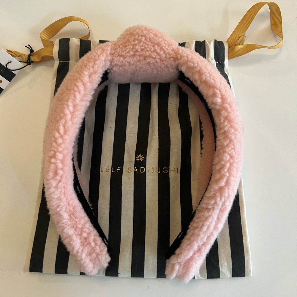 lele sadoughi sherpa pink headband
